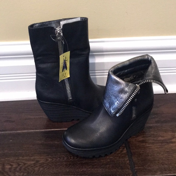 Fly London Shoes - Fly London “Yex” Fold Over With Side Zip Boots